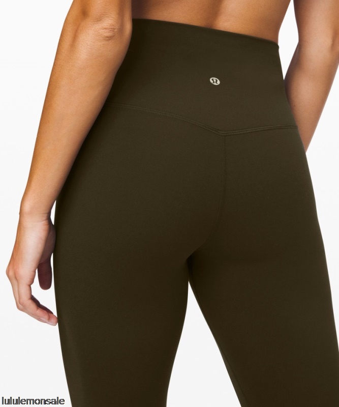 Lululemon Damen DELULU210 | Ausrichten High-rise Crop 23 Dark Olive
